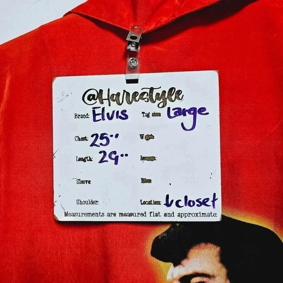 Elvis Presley vintage rare button front Hawaiian photo shirt Large - Picture 10 of 11